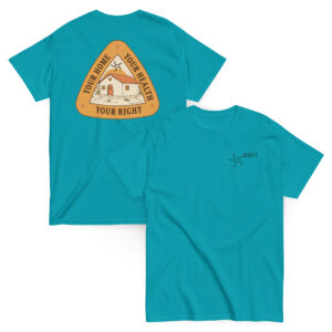 Unisex classic tee tropical blue front and back 69e16fa9810d3.jpg